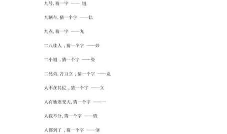 字谜猜字谜大全及答案,字谜大全与答案解析